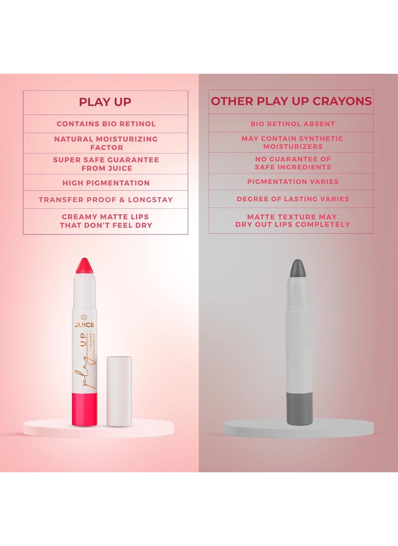 JUICE Play Up Lip CrayonPlay long games with transferproof rich color 3pc Combo SetBrownMCR03 Vino VibesMCR12 Hold My LatteMCR04