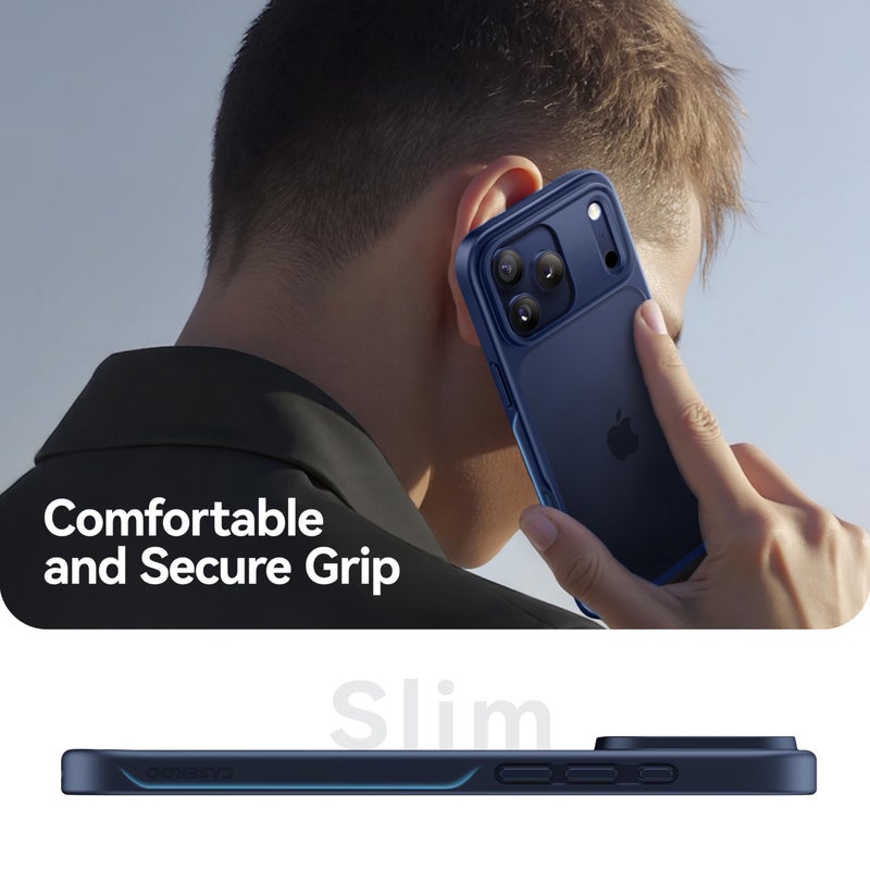 CASEKOO Armor Shockproof Designed for iPhone 17 Pro Case [16FT Military Grade Protection] Matte Finish Protective Phone Case Anti-Fingerprint Thin Slim Hard Cover for iPhone 17 Pro - Deep Blue - Image 5