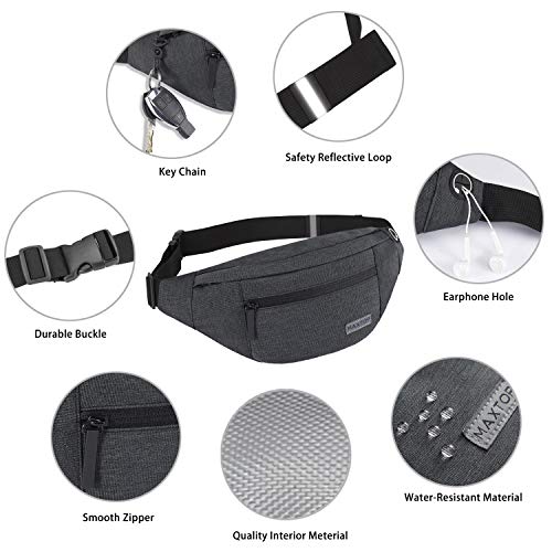 Maxtop Crossbody Fanny Pack Belt Bags Women Men Shoulder Sling Bag with 4-Zipper Pockets,Gifts for Enjoy Sports Festival Workout Traveling Running Casual Hands-Free Waist Pack Carrying All Phones, Large - Image 5
