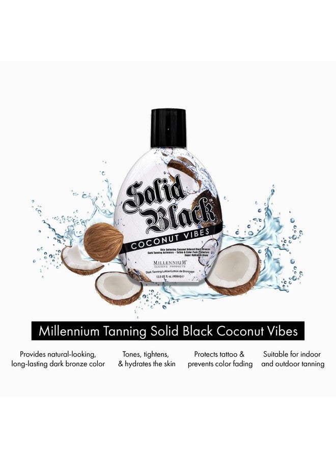 ميلينيوم تاننغ برودكتس Millennium Tanning Solid Black Coconut Vibes - لوشن تسمير داخلي وخارجي (13.5 أونصة) - Image 2