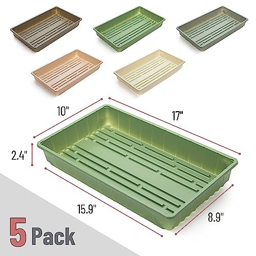 Mr. Pen Mr Pen Seed Starter Trays 10 Pack 17x10x24 Durable Plastic Growing Trays Stackable and Reusable Seedling Starter Kits for Indoor Outdoor Greenhouse Gardening Planting Hydroponic Systems - Image 3