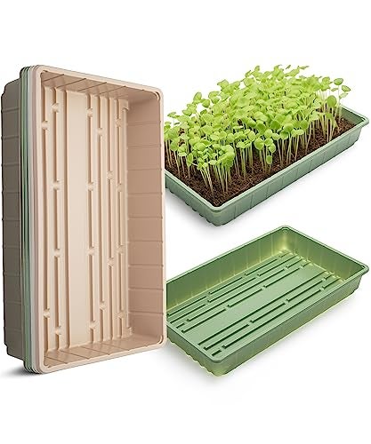 Mr. Pen Mr Pen Seed Starter Trays 10 Pack 17x10x24 Durable Plastic Growing Trays Stackable and Reusable Seedling Starter Kits for Indoor Outdoor Greenhouse Gardening Planting Hydroponic Systems - Image 1