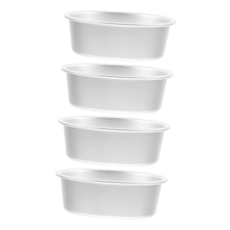 Oval Cheesecake Mold 4Pcs Aluminum Alloy Non Stick Anodized Cake Baking Pan Set - Image 2