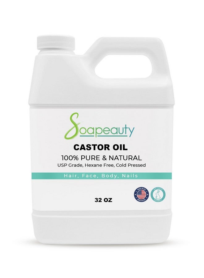 سوبيوتي زيت الخروع المعصور على البارد من سوب بيوتي | خالٍ من الهكسين، زيت خروع طبيعي نقي ١٠٠٪، يُعزز صحة البشرة والشعر | يُكثّف الحواجب ويطيل الرموش | ٣٢ أونصة سائلة - Image 1