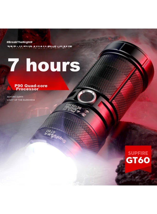 Supfire Flashlight, High Brightness, Long Battery Life, Long-range Illumination, Military-grade Brightness, Outdoor And Home Use, Sky- Piercing Light, 100000 Lumens - Image 1