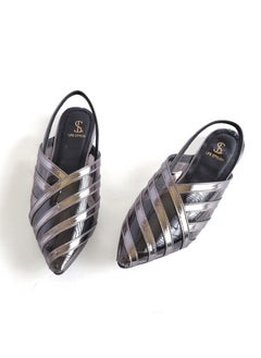 LIFESTYLISH Mules Flat Leather SB-11 - Dark grey  - Image 2