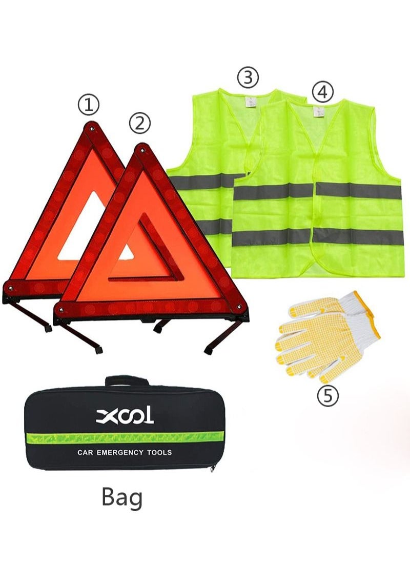 XOOL 5-Pieces Car Emergency Road Side Kits for Use Roadside Breakdowns Emergencies XL-A0538  - Image 1