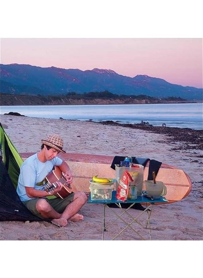 TRASSLE Portable Camping Table with Aluminum Table Top, Folding Beach Table Easy to Carry, Prefect for Outdoor, Picnic, BBQ, Cooking, Festival, Beach, Home (White)  - Image 2