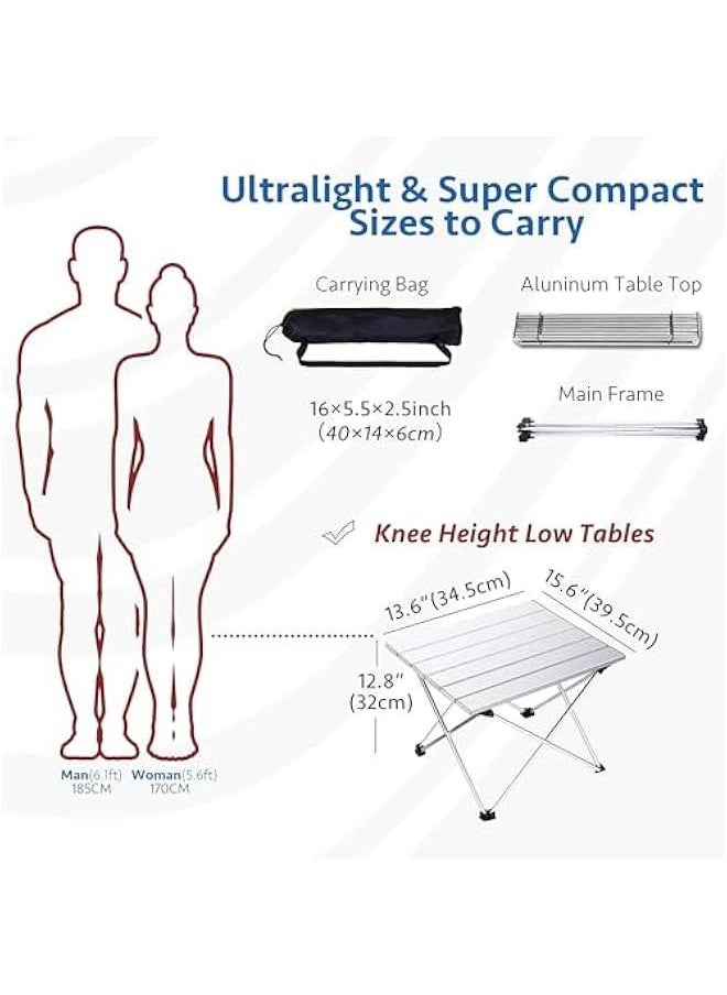 TRASSLE Portable Camping Table with Aluminum Table Top, Folding Beach Table Easy to Carry, Prefect for Outdoor, Picnic, BBQ, Cooking, Festival, Beach, Home (White)  - Image 3