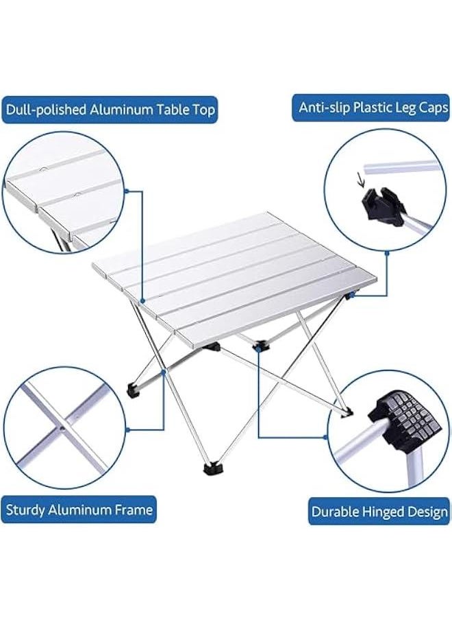 TRASSLE Portable Camping Table with Aluminum Table Top, Folding Beach Table Easy to Carry, Prefect for Outdoor, Picnic, BBQ, Cooking, Festival, Beach, Home (White)  - Image 5