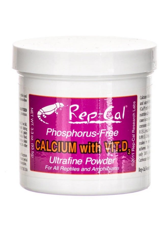 Rep-Cal Rep-Cal SRP00200 Phosphorous-Free Calcium Ultrafine Powder Reptile/Amphibian Supplement with Vitamin D3 
