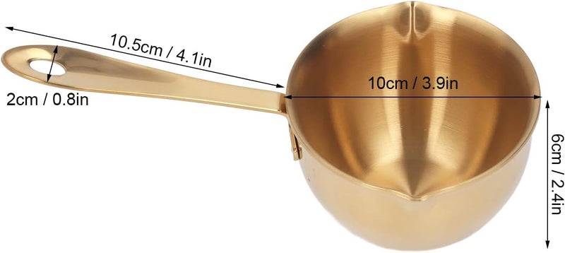 Premium Stainless Steel Saucepan, 200ml Capacity Multi Purpose Cooking Pot for Home Use Perfect for Milk, Chocolate, Hot Oil, and More (gold) - Image 2