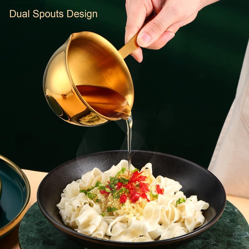 Premium Stainless Steel Saucepan, 200ml Capacity Multi Purpose Cooking Pot for Home Use Perfect for Milk, Chocolate, Hot Oil, and More (gold) - Image 3