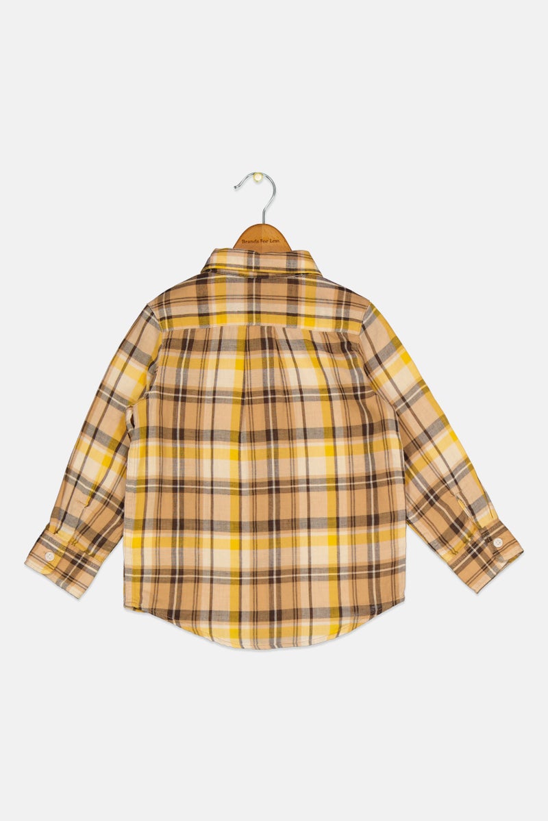 GAP Toddlers Boy Long Sleeve Plaid Casual Shirt, Multicolor  - Image 2