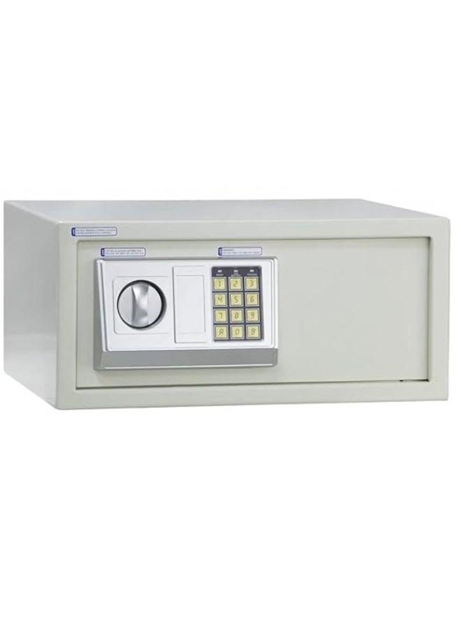 Safe Box with Digital Pin Code & Key Lock for A4 Documents Laptop Tablets Camera Cash Jewelry Home Hotel Office Security SW-20EDW (Size, 20x43x35cm) White