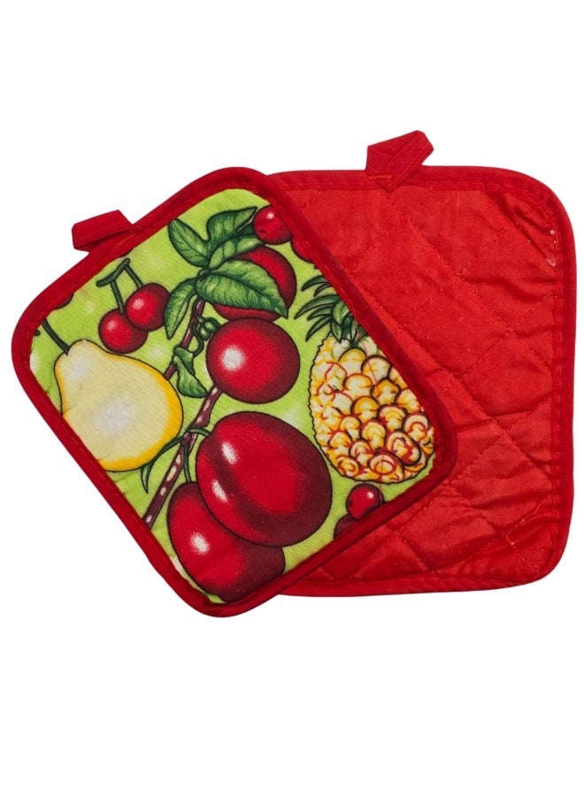 مساكات قماش للمطبخ 2 قطعة عازلة للحرارة العالية ومقاومة للسخونة – حامل أواني وأطباق ساخنة وصواني الفرن – واقيات يد قماشية آمنة لحمل القدور والطواجن – مساكات مطبخ عملية ومتعددة الاستخدامات للحماية من الحروق أثناء الطهي والتقديم اليومي في المطبخ20x17 سم - Image 3