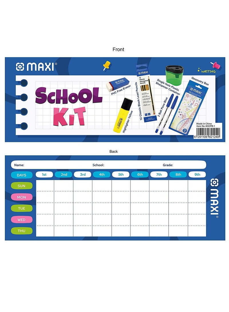Maxi 28-Piece School Stationery Writing Kit Assorted Colors - Image 3
