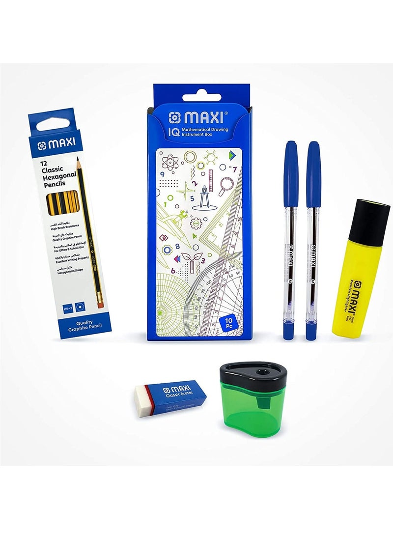 Maxi 28-Piece School Stationery Writing Kit Assorted Colors - Image 1