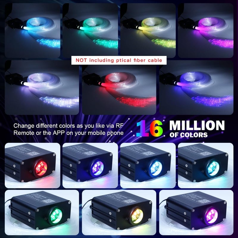 Amki 16W Twinkle+Sound Mode RGBW Light Source Engine Driver Remote/APP Control Starlight Box Motor for Fiber Optic Star Ceiling Light Kit - Image 2