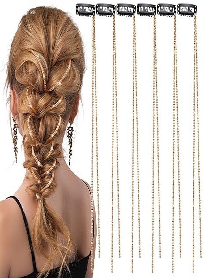 Cerun 2 Pcs Premium Hair Chains, Fashion Metal with 2 Different Hair Chains Gold Hair Accessories For Women Gold Hair Clips For Braids For Parties and Anniversaries For Women - Image 1