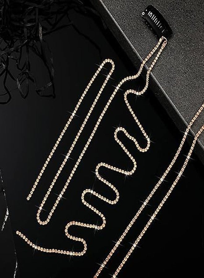 Cerun 2 Pcs Premium Hair Chains, Fashion Metal with 2 Different Hair Chains Gold Hair Accessories For Women Gold Hair Clips For Braids For Parties and Anniversaries For Women - Image 2