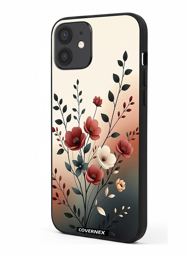 Covernex Apple iPhone 12 Protective Case Cover Printed Featuring Elegant Soft Pastel Florals - Image 1