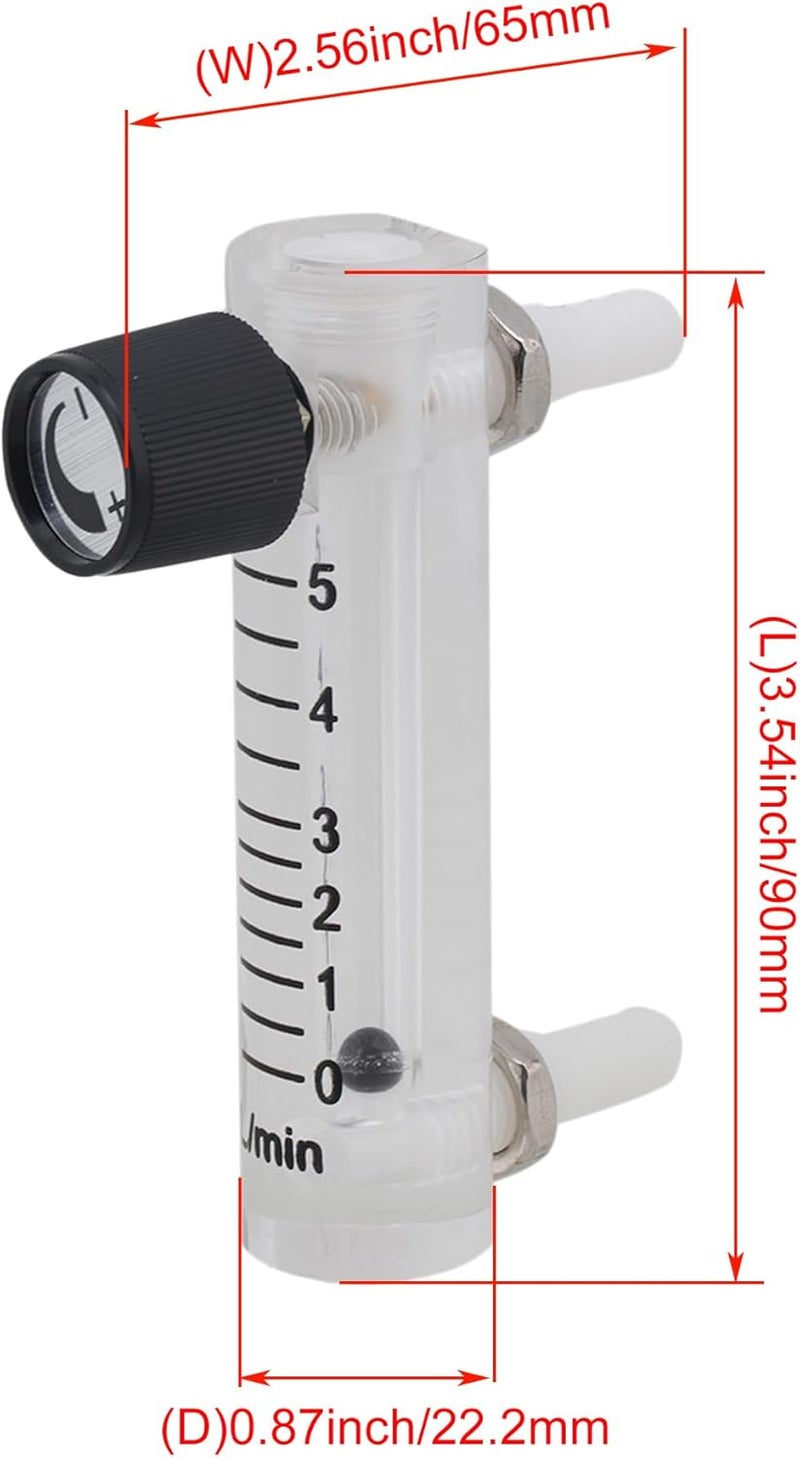 CNBTR Oxygen Flow Meter 0-5 LPM Acylic Flowmeter Gas Acrylic Metal Fitting for Oxygen Air Gas Conectrator - Image 4