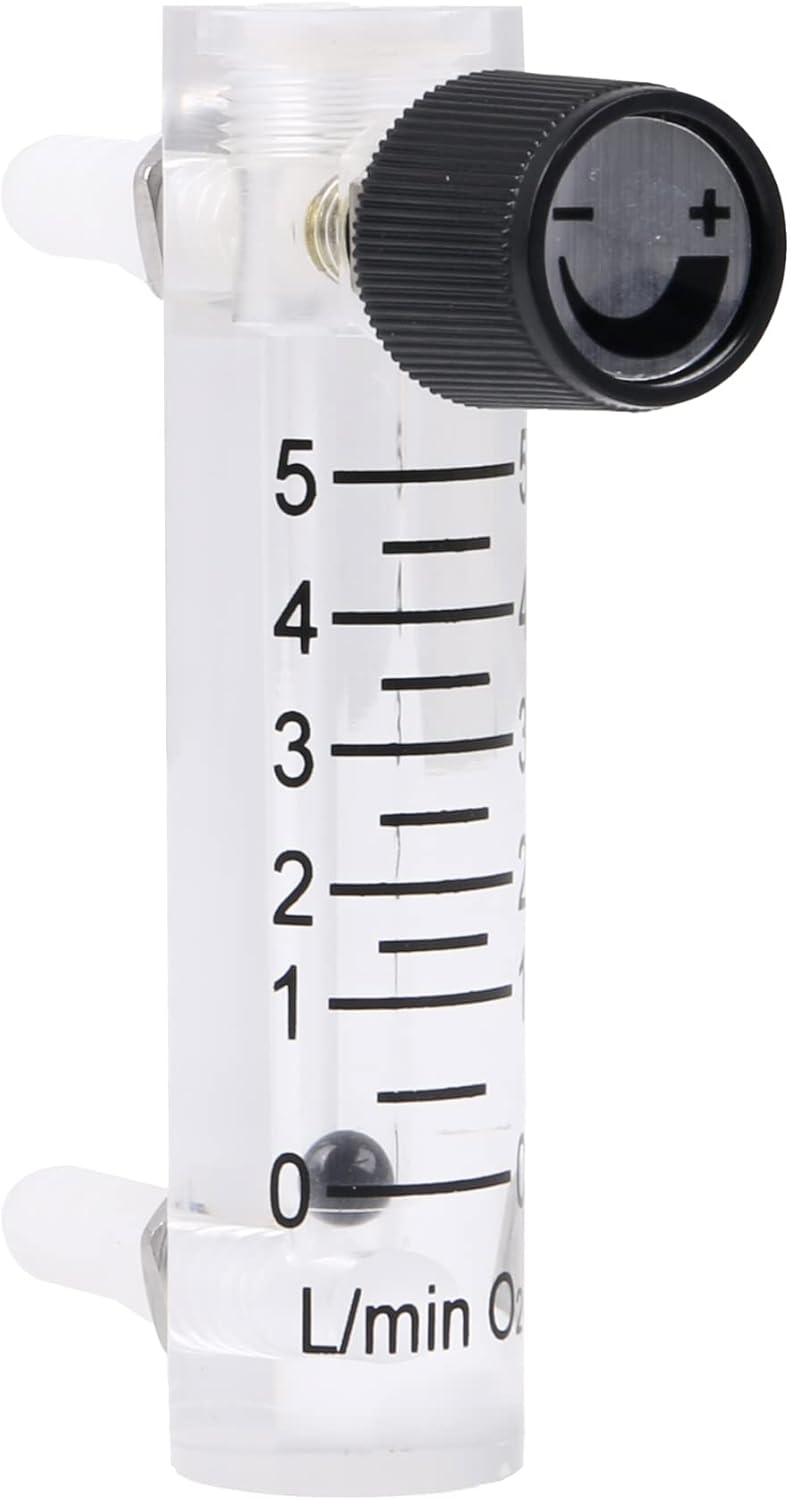 CNBTR Oxygen Flow Meter 0-5 LPM Acylic Flowmeter Gas Acrylic Metal Fitting for Oxygen Air Gas Conectrator - Image 1