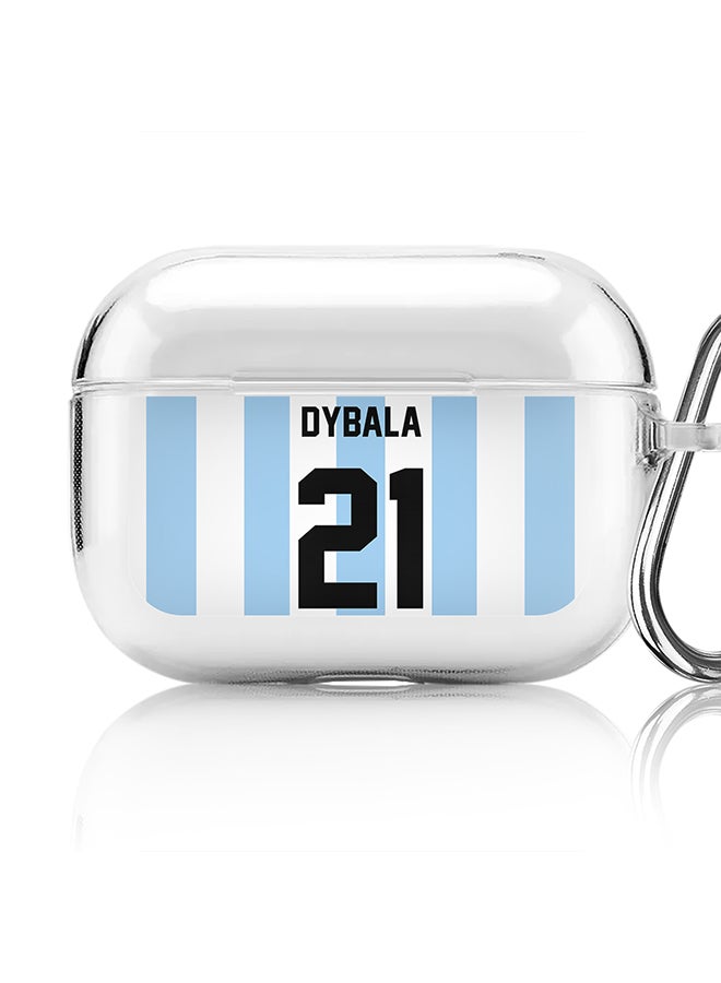 Stylizedd Classic Clear printed Case for Apple AirPods Pro 2nd Generation Thin Transparent Cover - Football Team - Argentina, Player Name - Dybala - Image 1