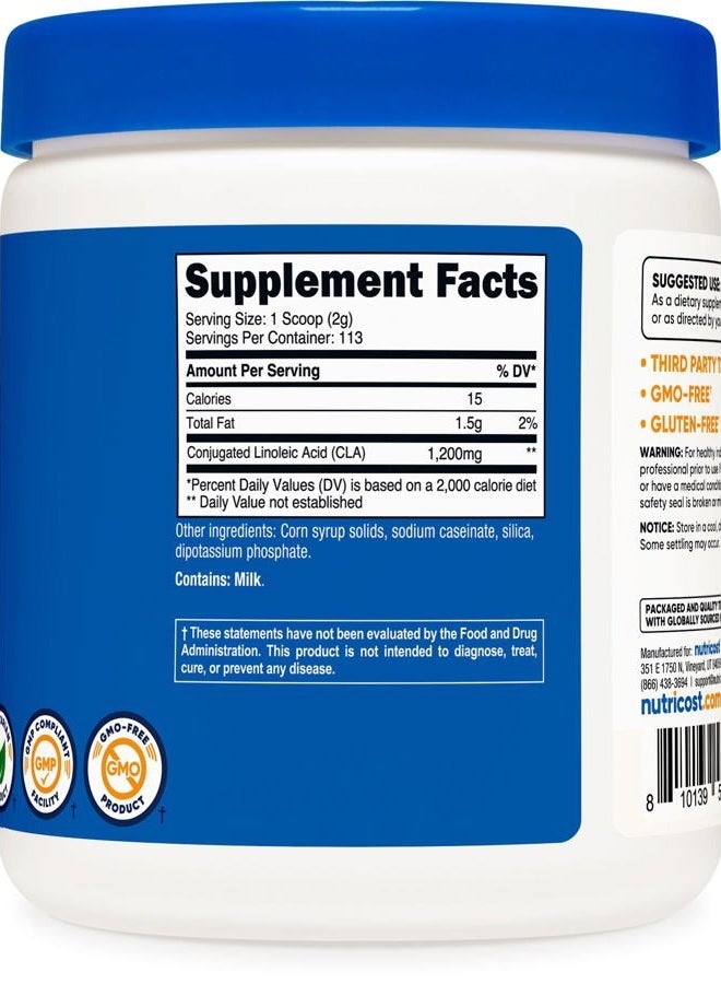 Nutricost CLA (Conjugated Linoleic Acid) 8oz (227g) Powder - Gluten Free, GMO Free CLA Supplement - Image 5
