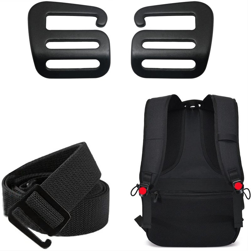 LUORNG 8PCS 4Pairs G-Hook Wave Buckles Backpack Strap Belt Hardware Carabiners Hook Outdoor Webbing Buckle Clips Adjustable Buckles Backpack Luggage Strap Webbing (4 Left + 4 Right) - Image 2