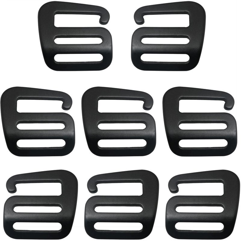 LUORNG 8PCS 4Pairs G-Hook Wave Buckles Backpack Strap Belt Hardware Carabiners Hook Outdoor Webbing Buckle Clips Adjustable Buckles Backpack Luggage Strap Webbing (4 Left + 4 Right) - Image 1