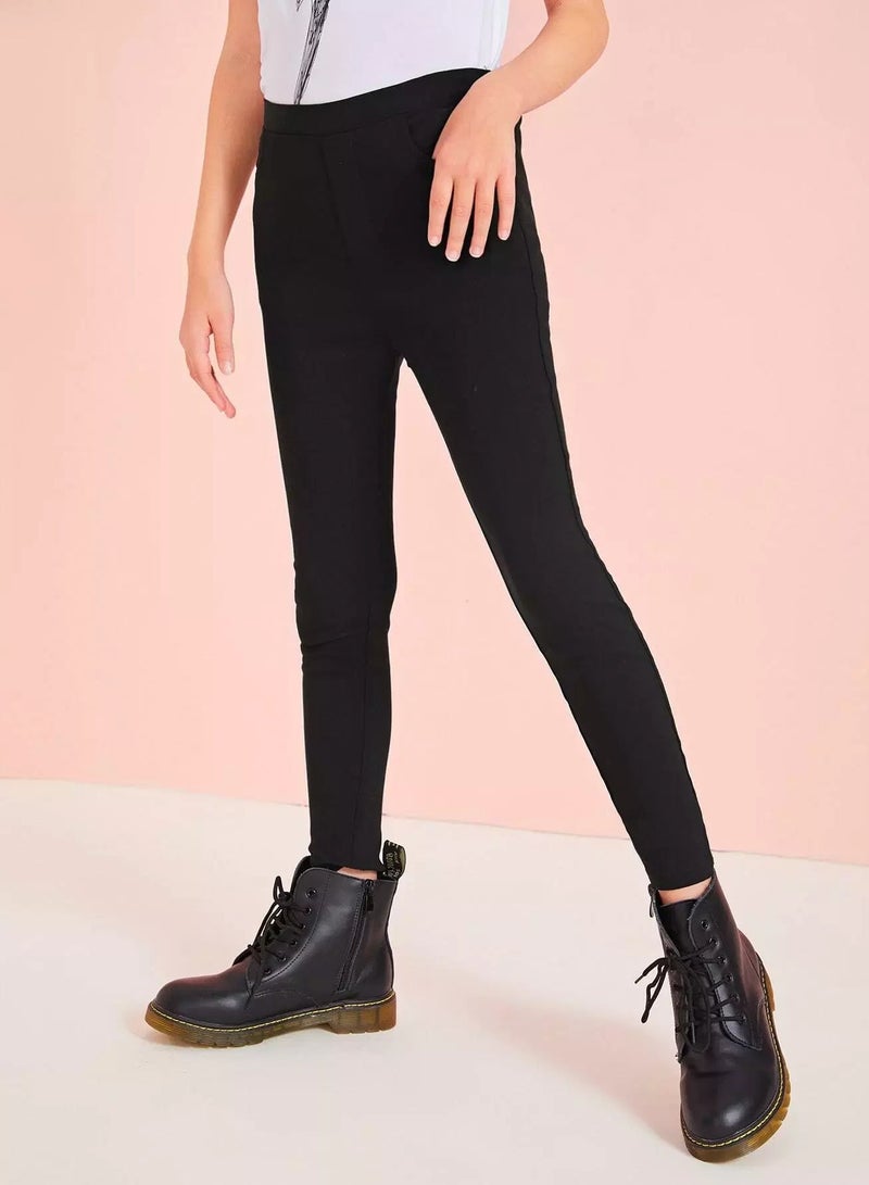 Girls Slant Pocket Skinny Pants  - Image 1