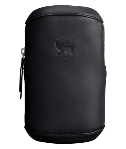 STANLEY Cross Bottle Essentials Case Max | Phone, Wallet, Keys Holder for Water Bottle | Faux Leather Accessory Pouch for Carry All Strap | Tumbler Cup Accessories | BPA-Free | Black - Image 1