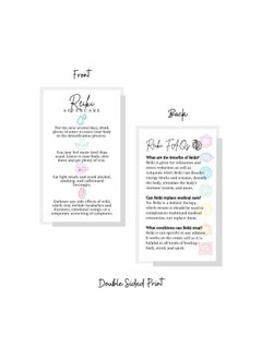 Lashicorn Reiki Aftercare And Faq Client Cards ; 50 Pack ; 2 X 3.5” Business Cards For Practitioners To Give After Session White With Chakra Symbols Spiritual Healing Massage Therapy What To Expect From Reiki  - Image 4