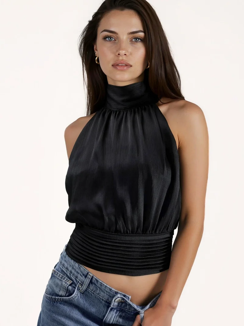 HICCUP Halter Neck Crop Blouse