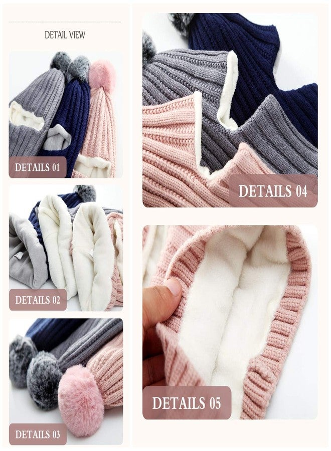 ZWA Baby Girls Boys Winter Hat Scarf Earflap Hood Scarves Toddler Kids Navy, 2-5T - Image 4