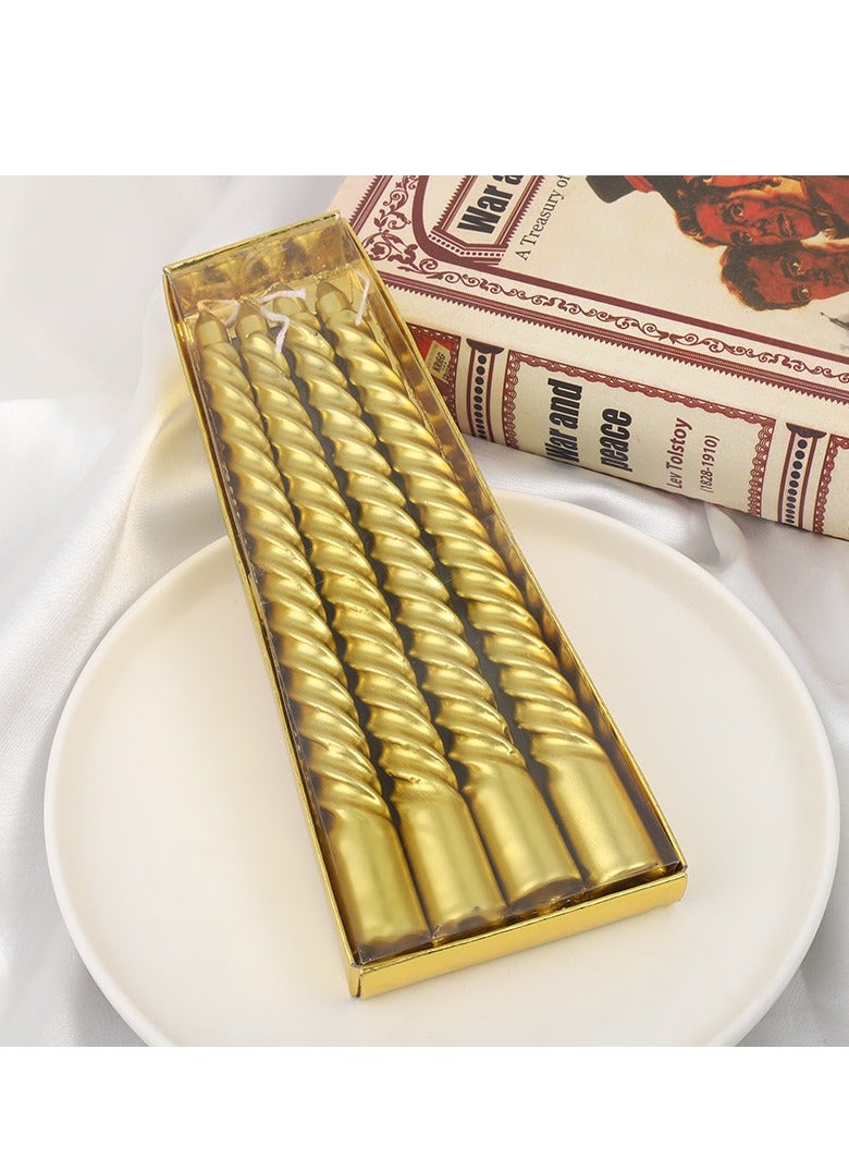 general Thread Style Home Decoration Candles Set Gold - Image 1