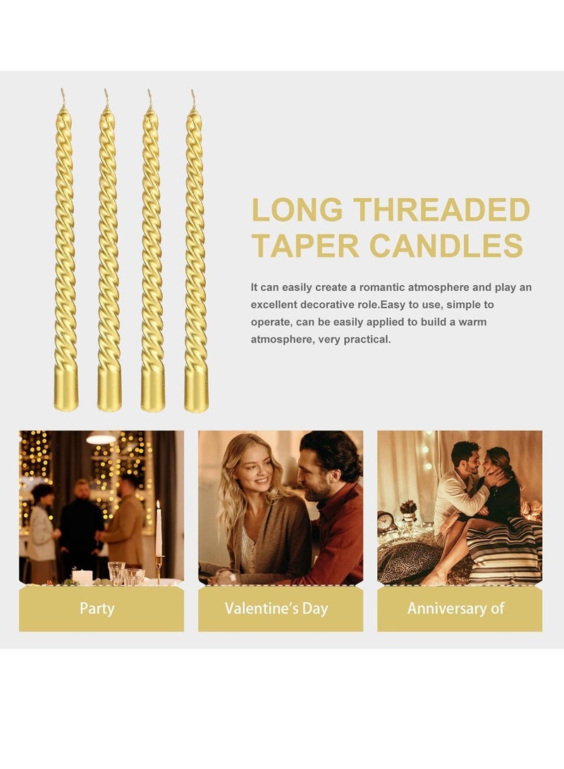 general Thread Style Home Decoration Candles Set Gold - Image 2