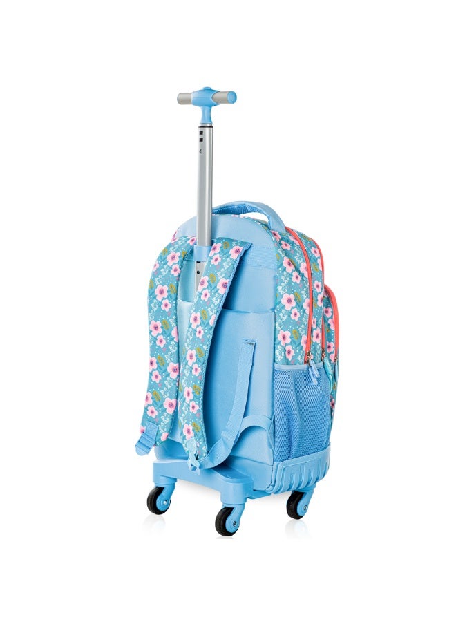 Eazy Kids 18" 4-Wheel Trolley School Set w/ Lunch Bag and Pencil case – Flora Edition - Image 4
