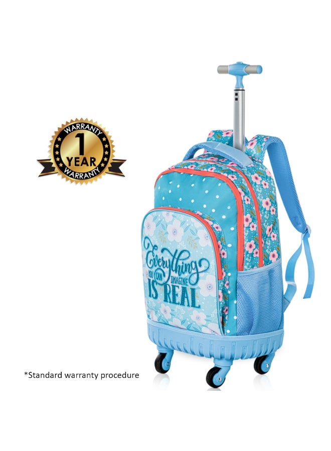 Eazy Kids 18" 4-Wheel Trolley School Set w/ Lunch Bag and Pencil case – Flora Edition - Image 2