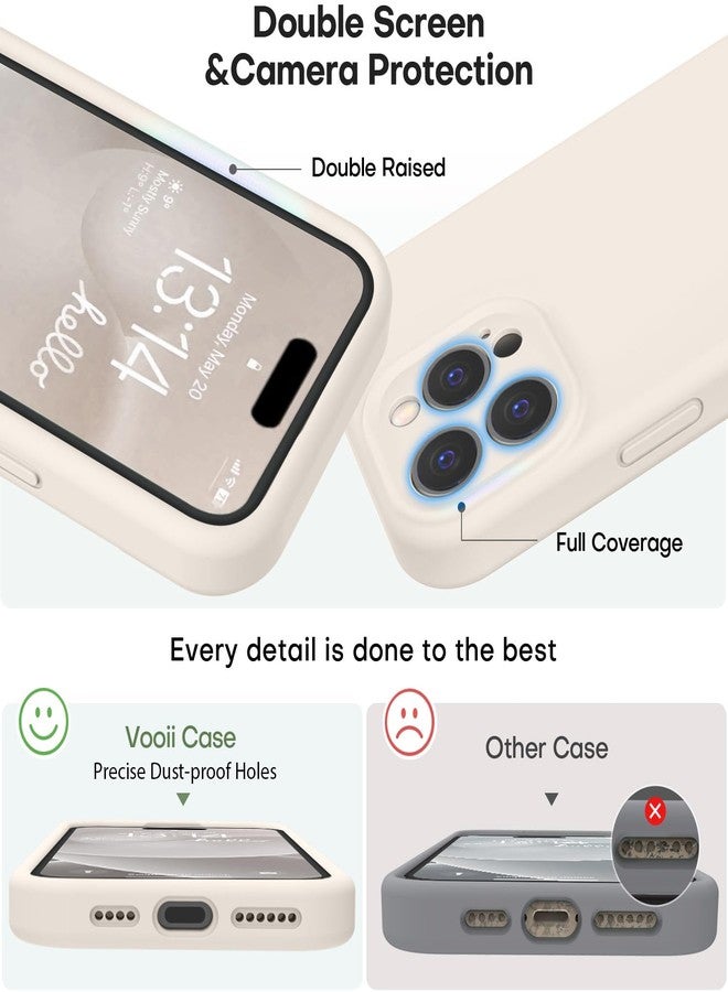 Vooii Compatible with iPhone 16 Pro Case, Liquid Silicone Upgrade [Camera Protection] [Soft Anti-Scratch Microfiber Lining] Shockproof Phone Case for iPhone 16 Pro 6.3 inch - Stone - Image 3