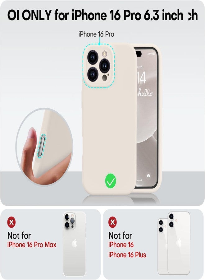 Vooii Compatible with iPhone 16 Pro Case, Liquid Silicone Upgrade [Camera Protection] [Soft Anti-Scratch Microfiber Lining] Shockproof Phone Case for iPhone 16 Pro 6.3 inch - Stone - Image 5