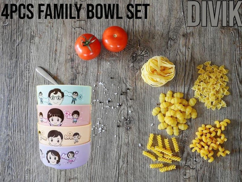 Cyrox Plastic Family Bowls Set for Cereal, Salad, Rice, Soup, Pasta, Snack, Dishwasher Safe Bowl Set (Set of 4Pcs) - Image 2