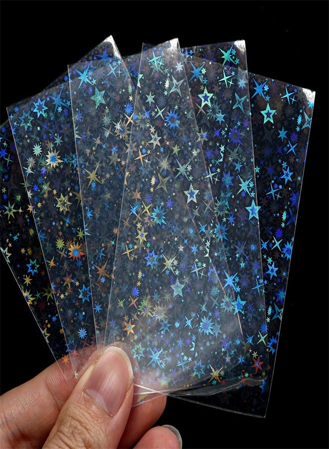 Generic 100 Pcs Kpop Photocard Sleeves Little Star Laser Flashing Card Sleeves Star Glass Gemstone Rainbow Holographic Card Sleeves Trading Card Protector for Photocard Kpop Photo Cards - Image 1