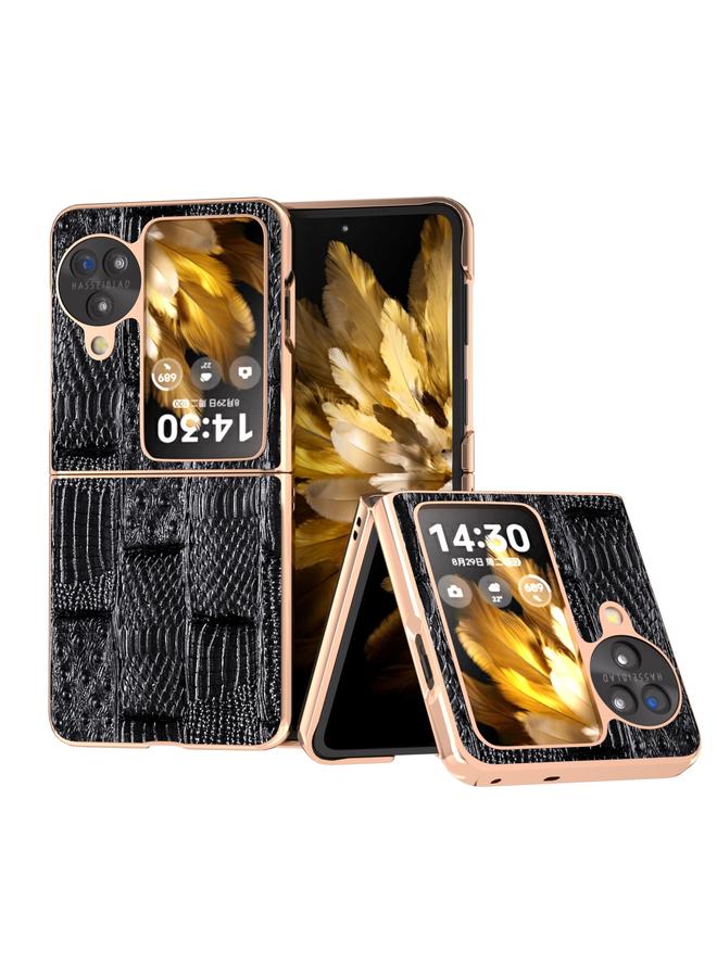 S-TOP Case For OPPO Find N3 Flip Nano Electroplate Mahjong Texture Leather Phone Case - Image 1
