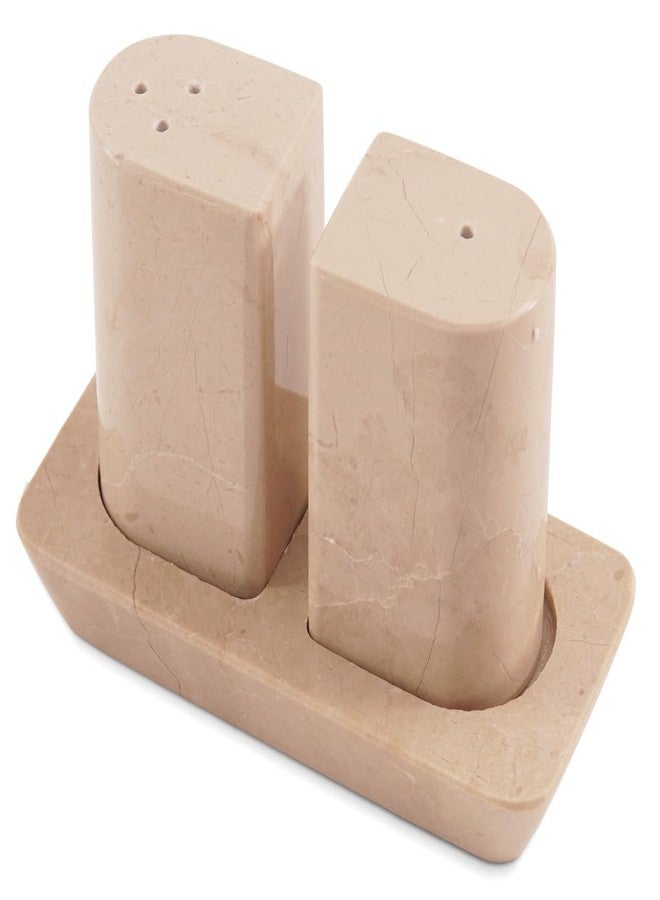 Radicaln Marble Salt and Pepper Shakers 2.5" Inches Verona Handmade Saleros Salt Containers For Countertop With Tray, Kitchen Counter Decor Seasoning Containers, Ideal Spice, Pink Salt Holder - Image 1