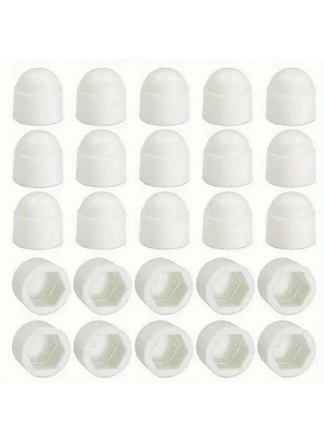 White Hexagonal Dome Protective Caps 50pcs M10 Bolt Nut Covers Durable PE Dustproof Impact Resistant - Image 3