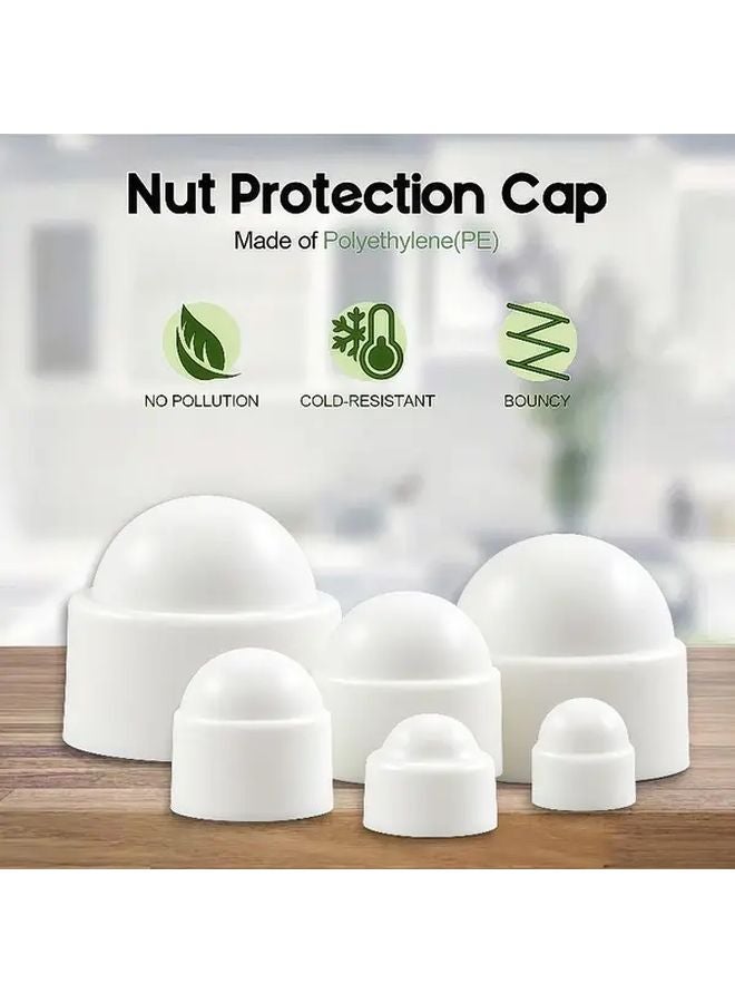 White Hexagonal Dome Protective Caps 50pcs M10 Bolt Nut Covers Durable PE Dustproof Impact Resistant - Image 2