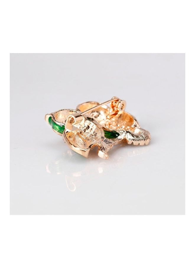 NIBEMINENT - Cute Two Owl Shape Crystal Brooch Pin - Image 1